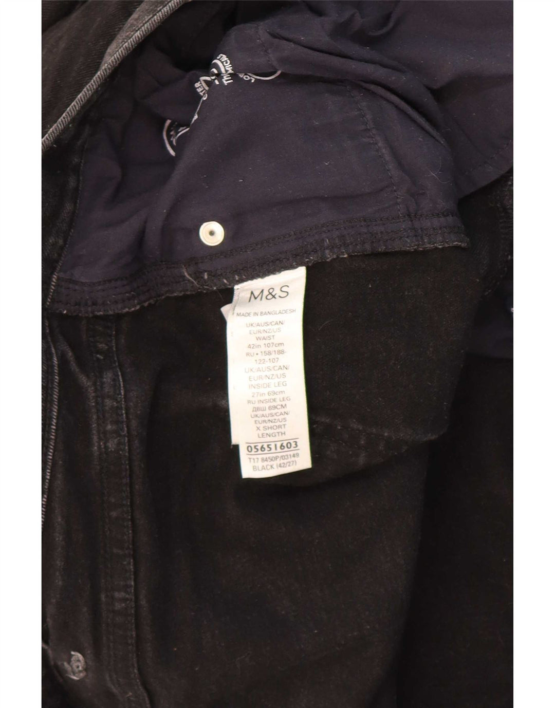 Мужские прямые джинсы Marks & Spencer W42 L27, черный хлопок