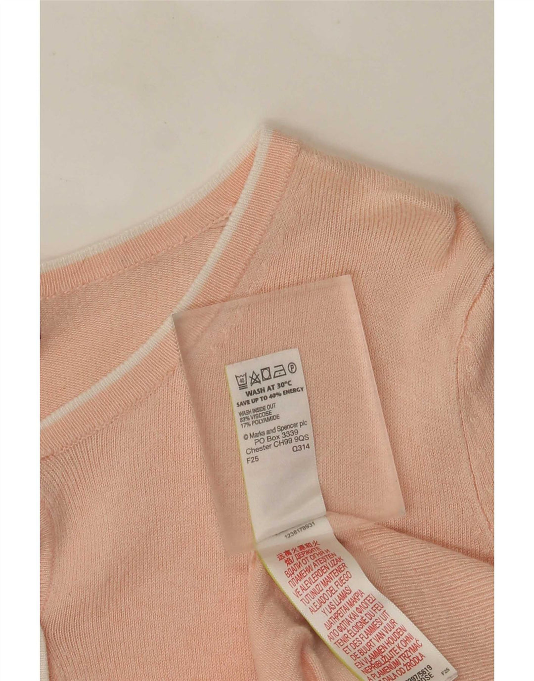 Женский кардиган Marks & Spencer, Великобритания, 8, маленький, розовый, вискоза