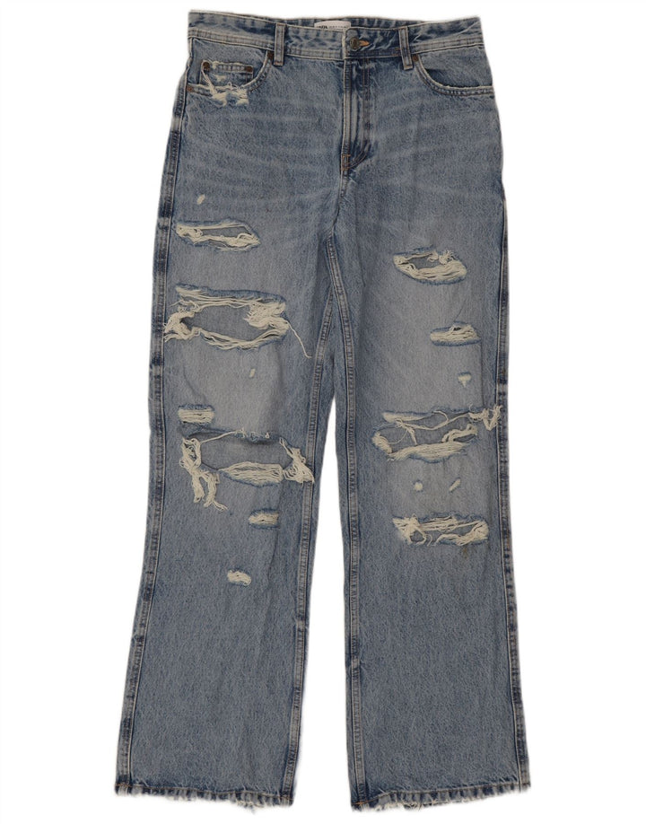 Женские потертые джинсы Zara Bootcut EU 36 XS W26 L32 Синие
