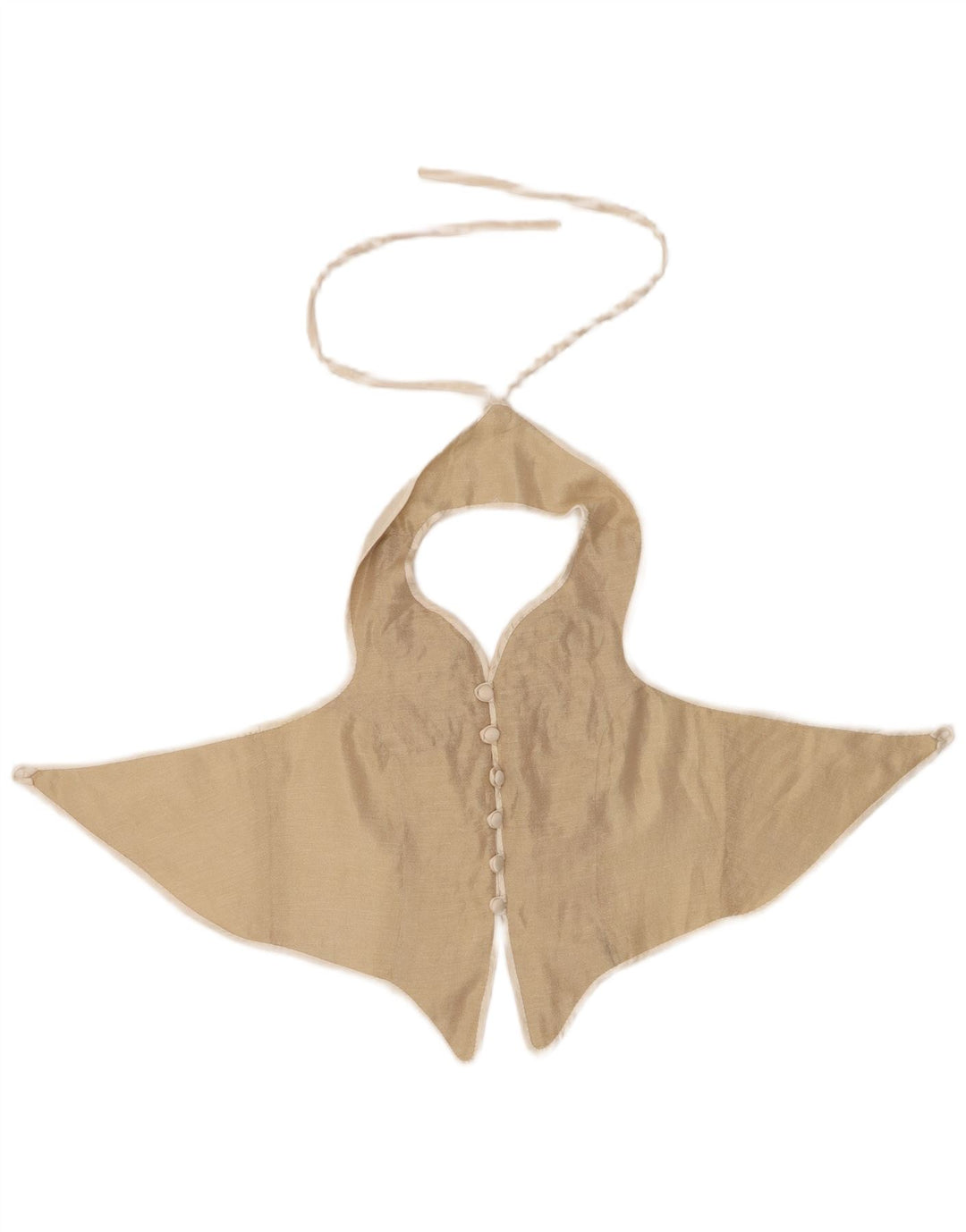 VINTAGE Womens Abstract Pattern Crop Halter Top UK 12 Medium White