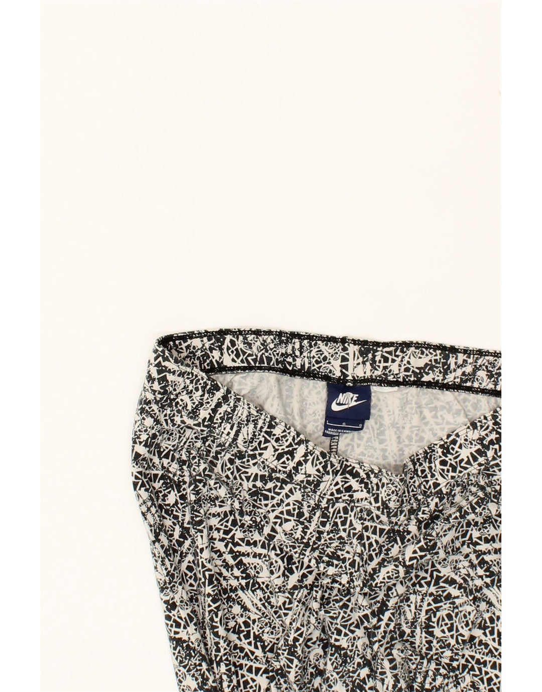 NIKE Womens Abstract Pattern Tracksuit Trousers UK 14 Large  White Vintage Nike and Second-Hand Nike from Messina Hembry 