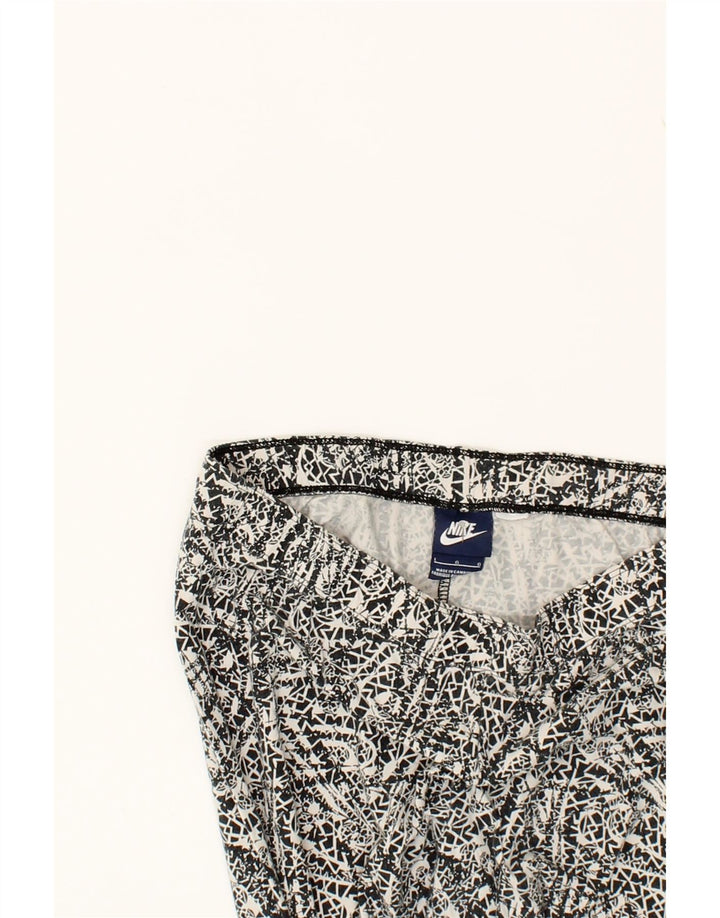 NIKE Womens Abstract Pattern Tracksuit Trousers UK 14 Large  White Vintage Nike and Second-Hand Nike from Messina Hembry 