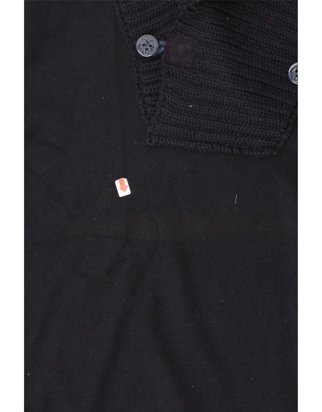 IL GRANCHIO Mens Shawl Neck Jumper Sweater IT 52 Large Navy Blue Wool Vintage Il Granchio and Second-Hand Il Granchio from Messina Hembry 