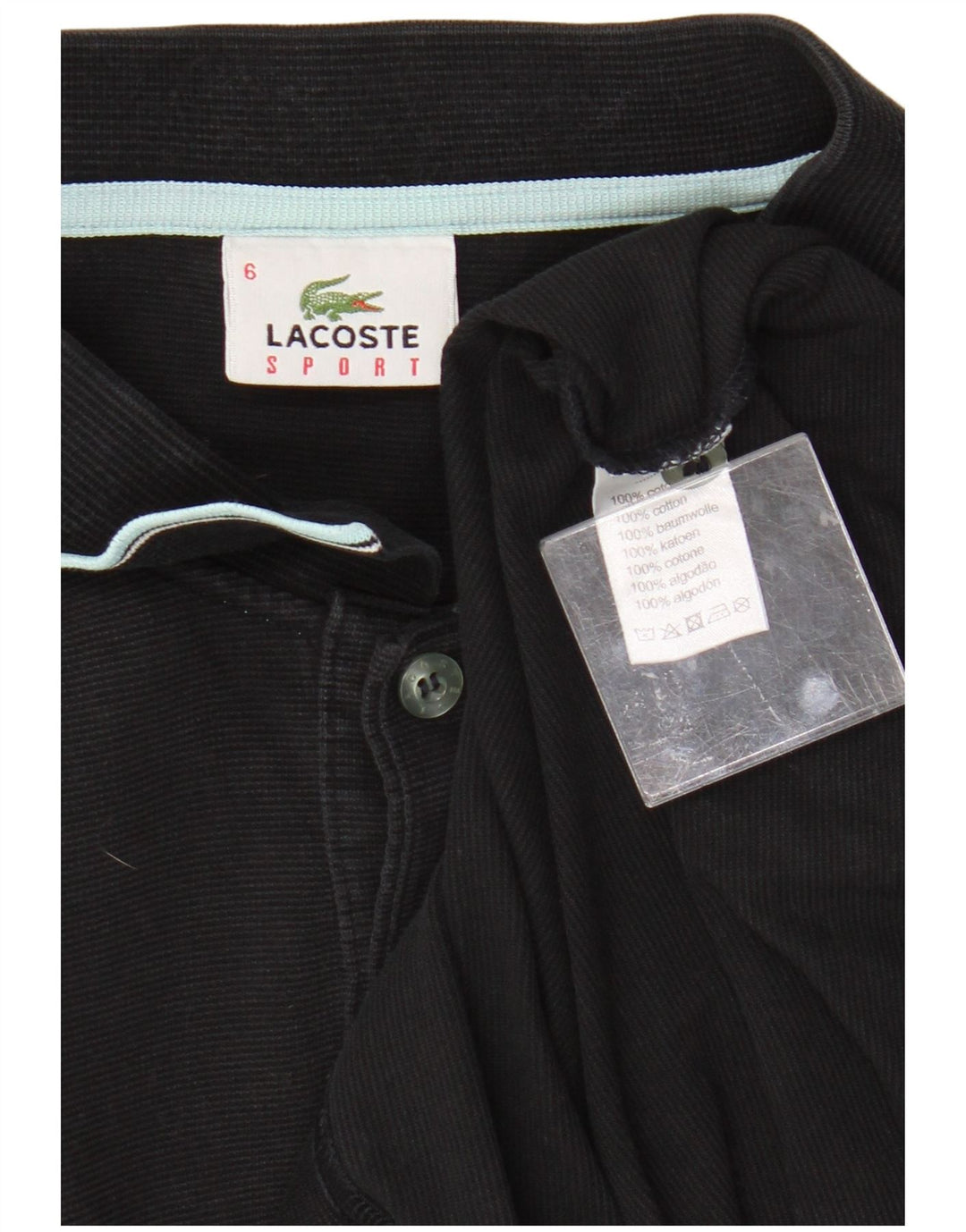Мужская рубашка-поло Lacoste, размер 6 XL, черный хлопок