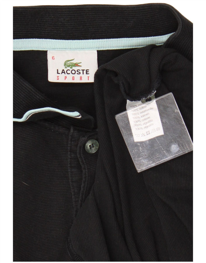 Мужская рубашка-поло Lacoste, размер 6 XL, черный хлопок