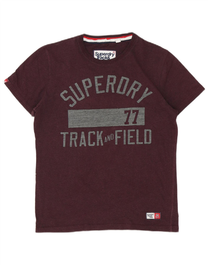 Superdry Мужская футболка с рисунком Верх среднего цвета, бордовый хлопок