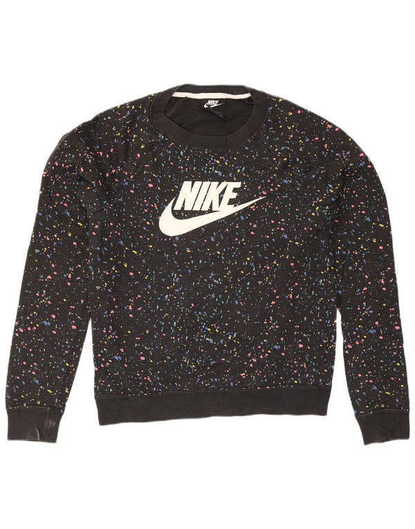 Женский джемпер оверсайз с графикой Nike UK 6 XS, черный пятнистый