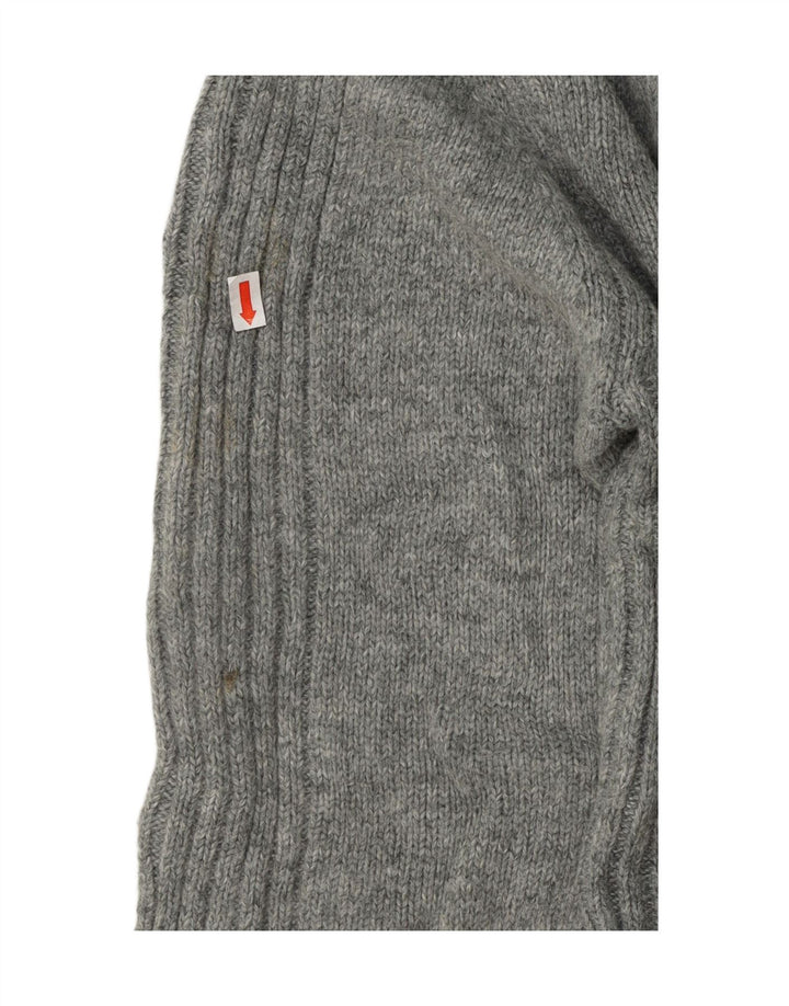 CREW CLOTHING Mens Shawl Neck Jumper Sweater Medium Grey Acrylic Vintage Crew Clothing and Second-Hand Crew Clothing from Messina Hembry 