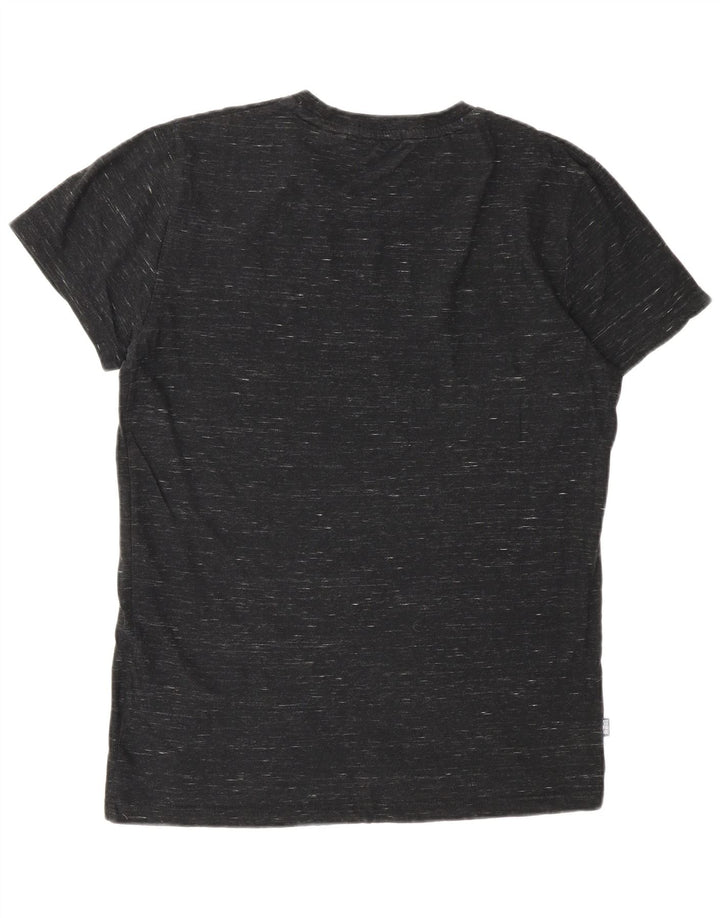 SUPERDRY Мужская футболка из хлопка маленького размера серого цвета с крапинками