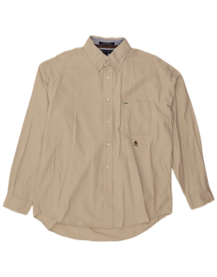 TOMMY HILFIGER Мужская рубашка большого размера из хлопка белого цвета