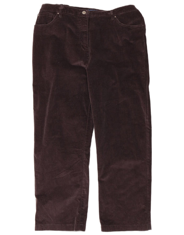 Женские прямые вельветовые брюки Cotton Traders UK 16, большие W36 L27, коричневые