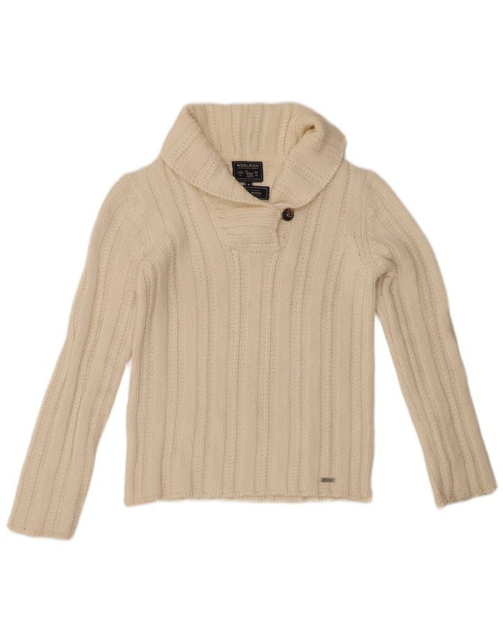 Женский джемпер с отложным воротником WOOLRICH UK 12, средний белый
