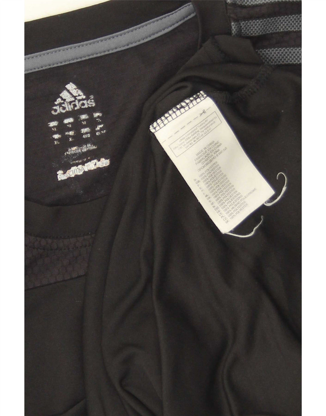 Мужская футболка Adidas Climalite Top XL черная из полиэстера с цветными блоками