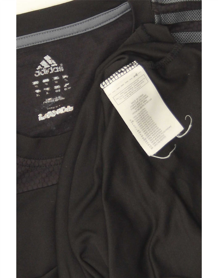 Мужская футболка Adidas Climalite Top XL черная из полиэстера с цветными блоками