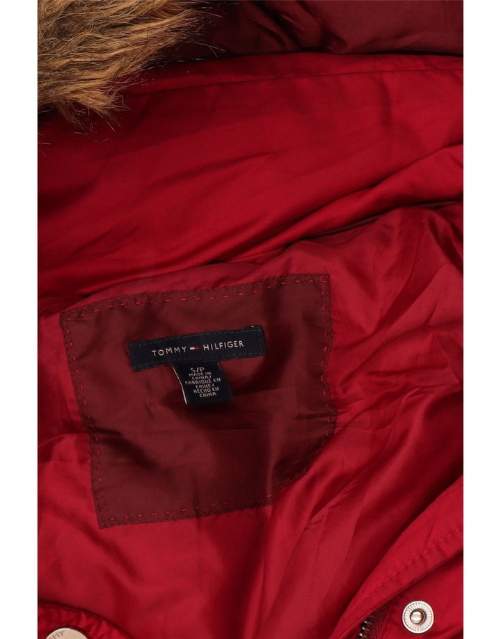 Женская стеганая куртка с капюшоном Tommy Hilfiger UK 10, маленький розовый полиэстер