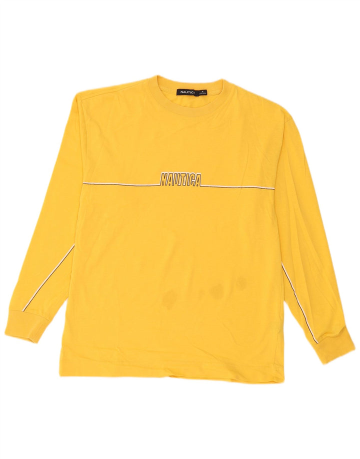 Мужской топ Nautica с рисунком, длинный рукав, маленький желтый хлопок