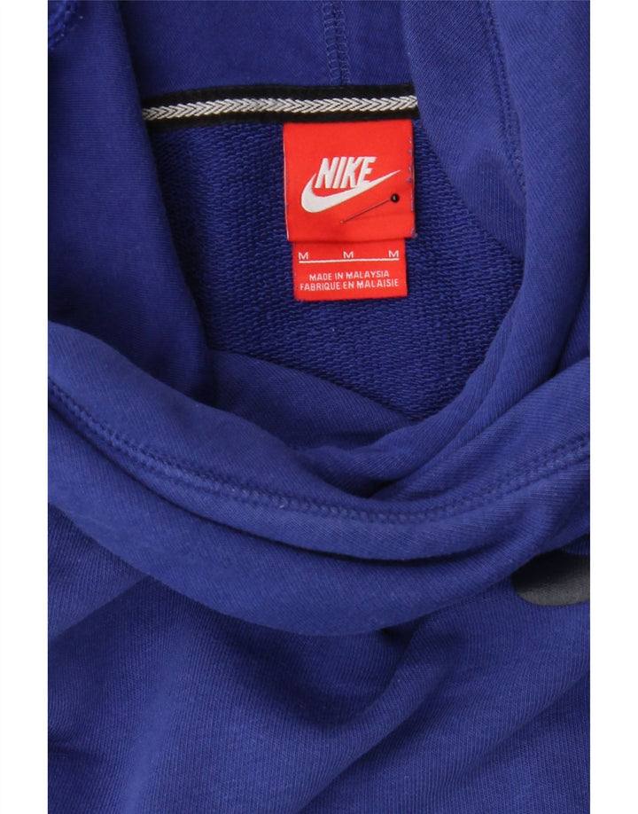 NIKE Womens Oversized Hoodie Jumper UK 14 Medium Navy Blue Cotton Vintage Nike and Second-Hand Nike from Messina Hembry 