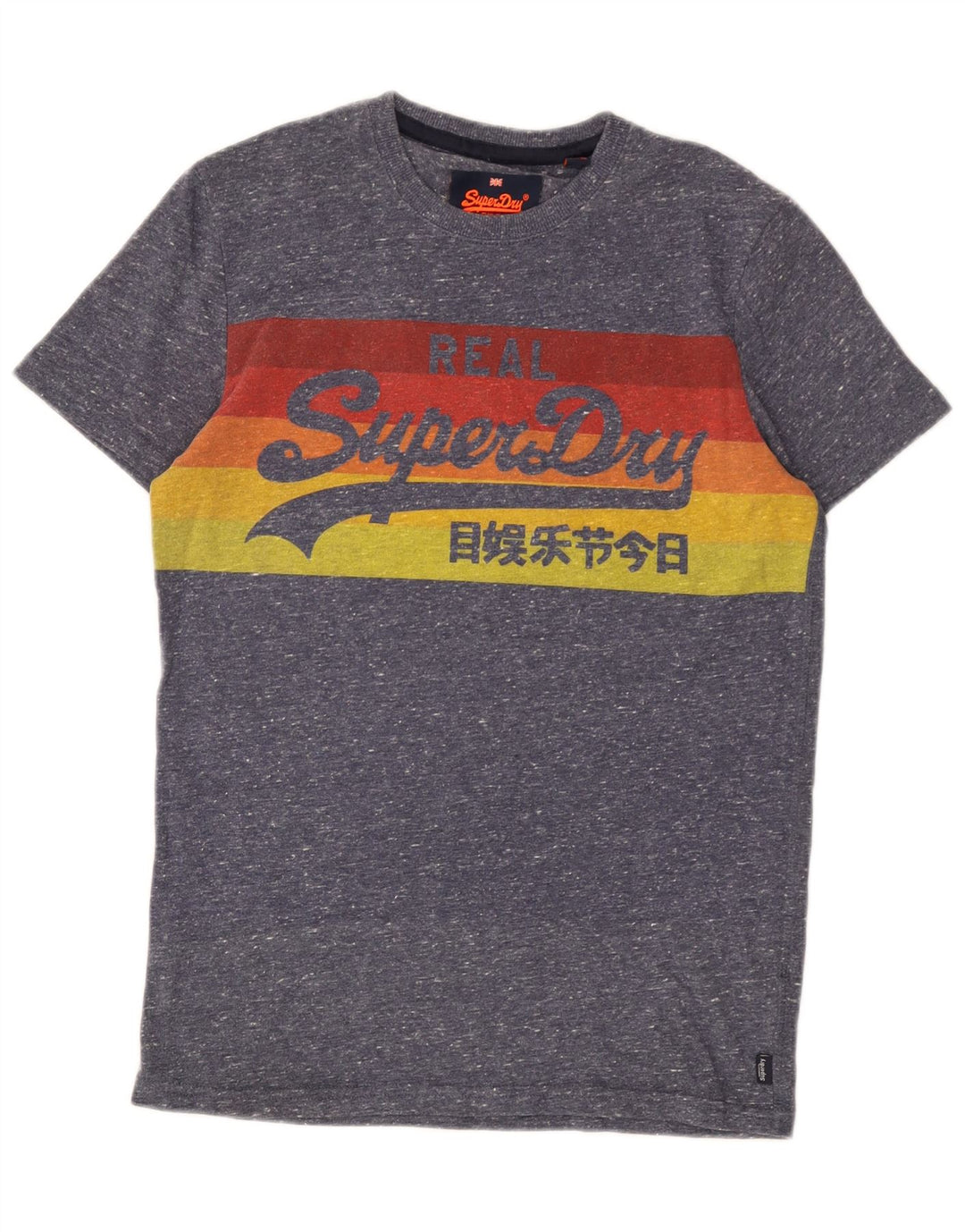 Мужская футболка с рисунком Superdry, маленькая синяя хлопковая футболка в крапинку