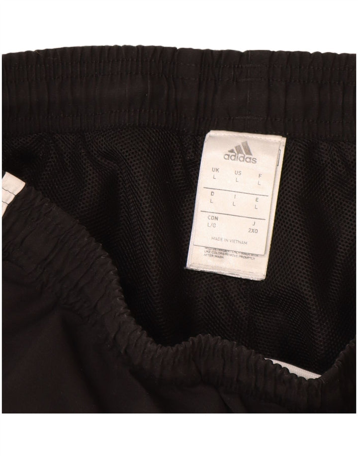 Мужские спортивные брюки Adidas Climalite с графическим рисунком, большие черные полиэстеровые брюки