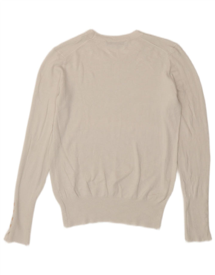 Женский джемпер с круглым вырезом Zara UK 12, средний белый