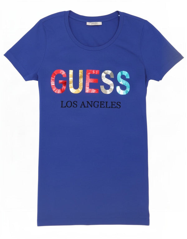 Женская футболка с рисунком Guess Top UK 8, маленькая синяя