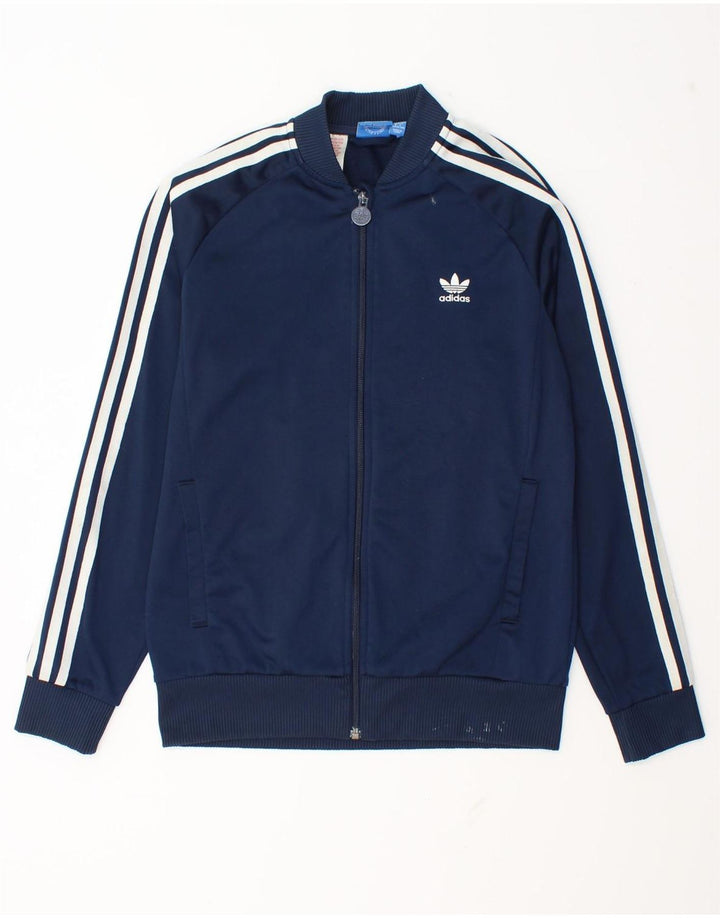 Спортивный костюм Adidas для мальчиков, верхняя куртка 13–14 лет, темно-синий полиэстер