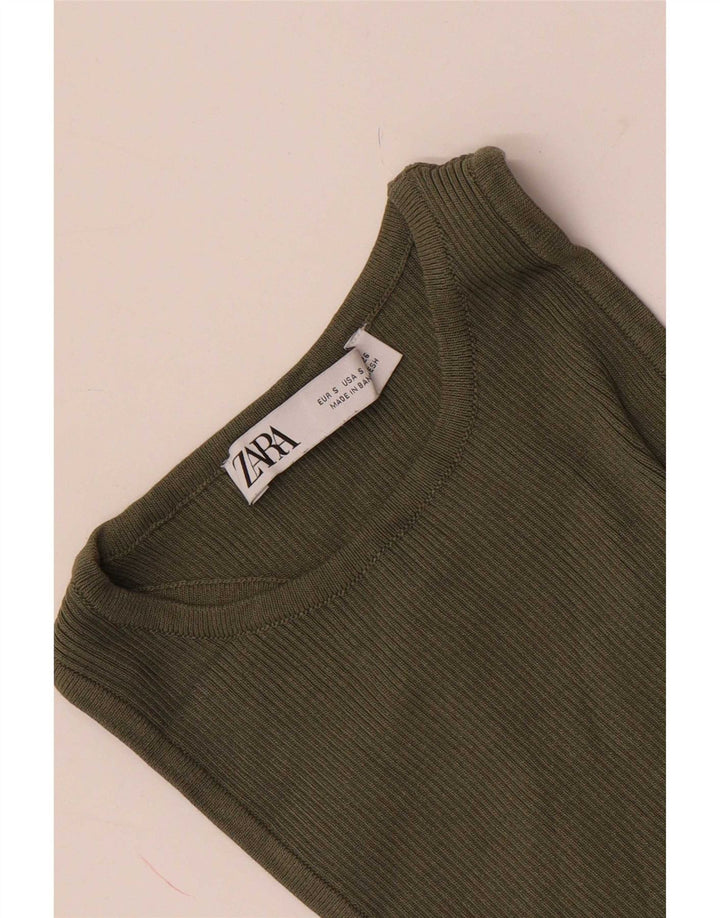 Женский жилет Zara Top UK 8, маленький, хаки