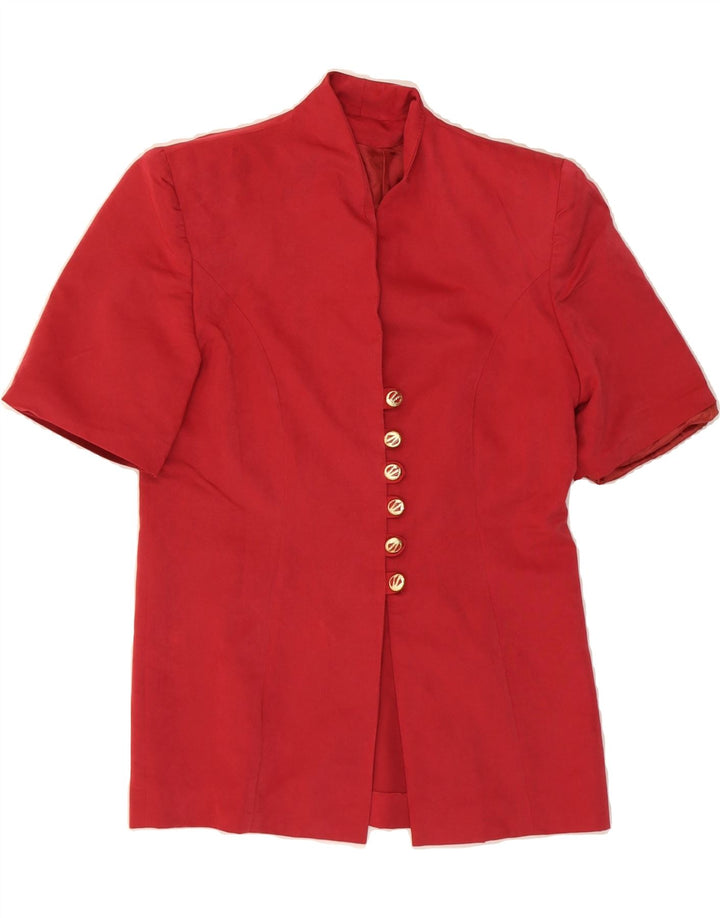 VINTAGE Womens 6 Button Short Sleeve Blazer Jacket UK 10 Small Red Vintage Vintage and Second-Hand Vintage from Messina Hembry 