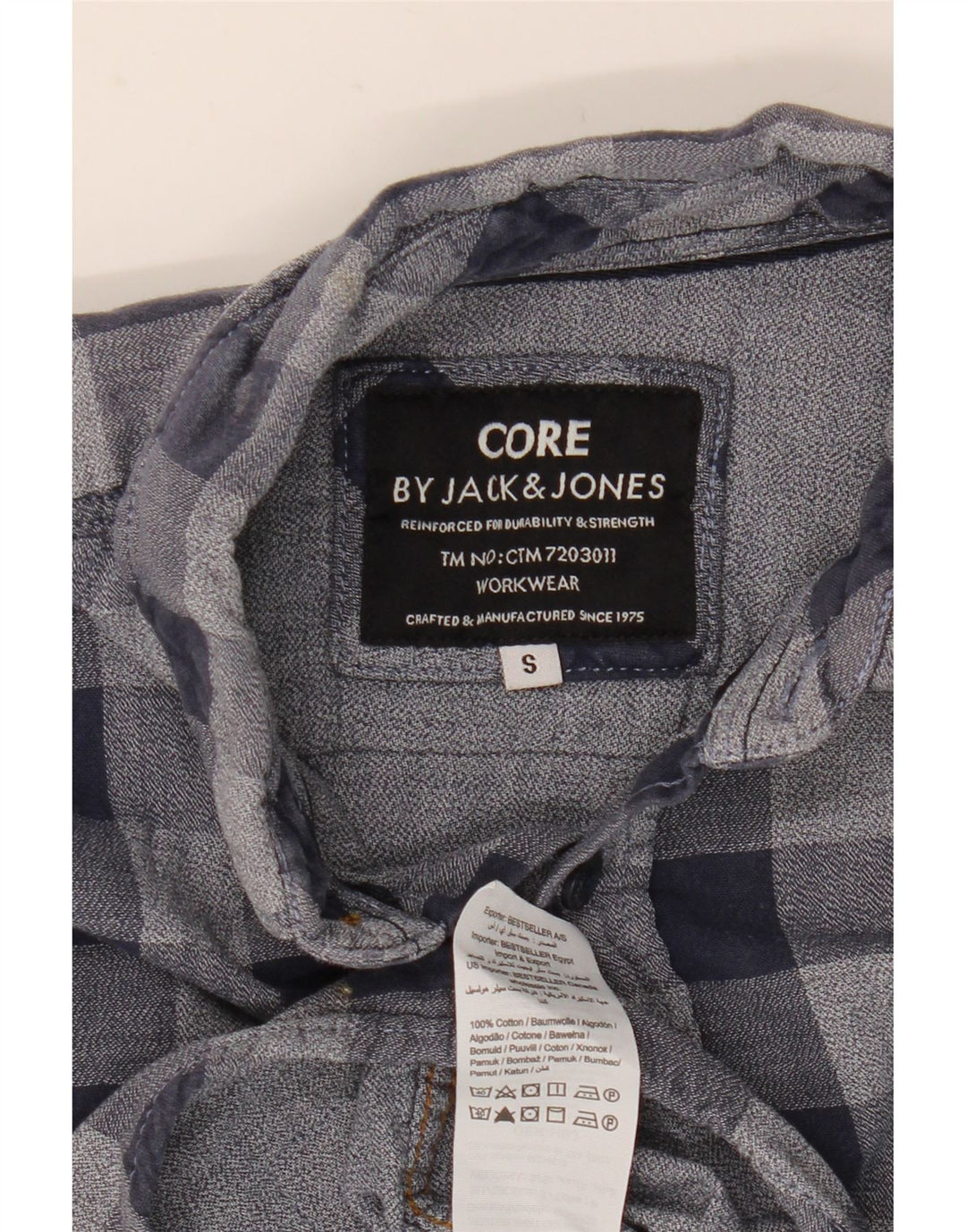 Мужская фланелевая рубашка JACK & JONES, маленькая, темно-синяя, хлопковая клетка