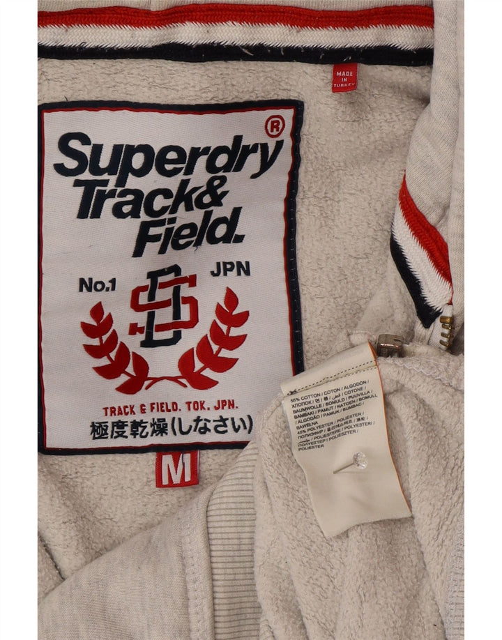 Женский свитер с капюшоном на молнии с графическим рисунком Superdry UK 14, хлопковый средний серый цвет