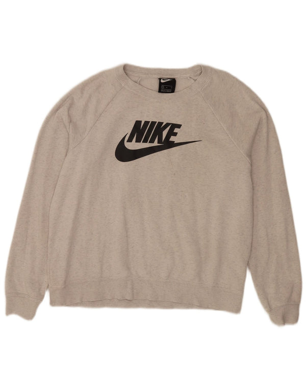 Женский свитер с рисунком Nike UK 14, хлопковый джемпер среднего серого цвета с крапинками