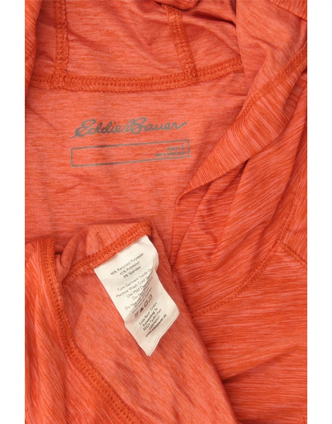 Женский джемпер с капюшоном Eddie Bauer UK 16, большой полиэстер с оранжевыми крапинками
