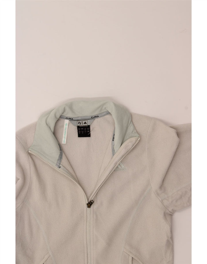 ADIDAS Womens Climawarm Fleece Jacket UK 12 Medium  White Polyester Vintage Adidas and Second-Hand Adidas from Messina Hembry 