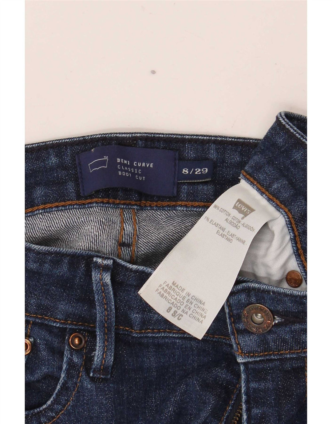 Женские джинсы Levi's Demi Curve Bootcut US 8 Medium W29 L30 Темно-синие