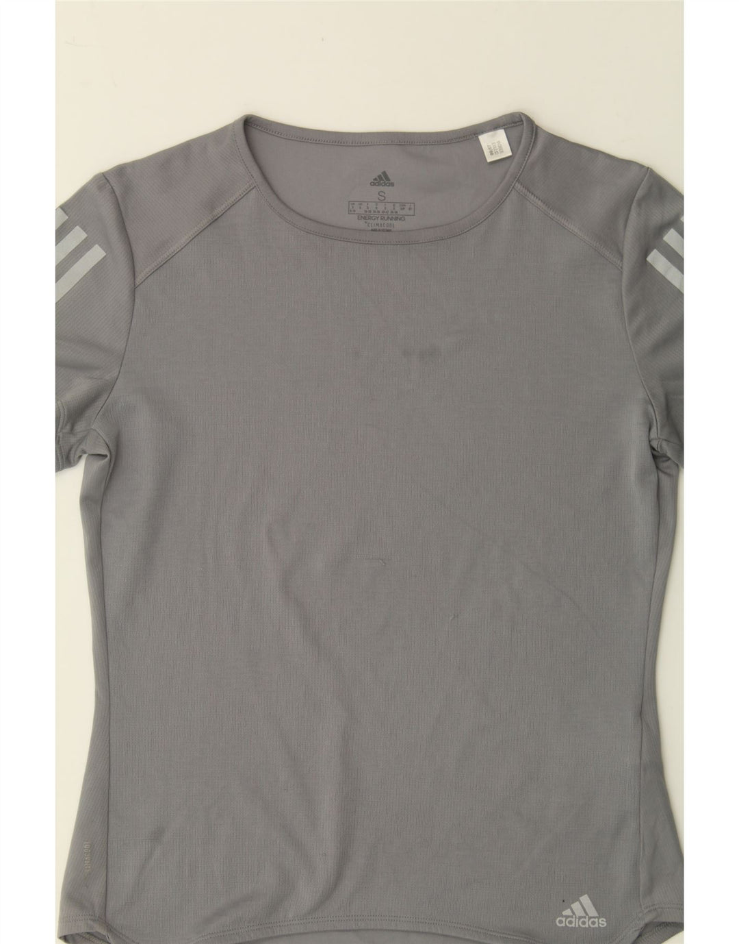 ADIDAS Womens Climacool T-Shirt Top UK 8/10 Small Grey Polyester Vintage Adidas and Second-Hand Adidas from Messina Hembry 
