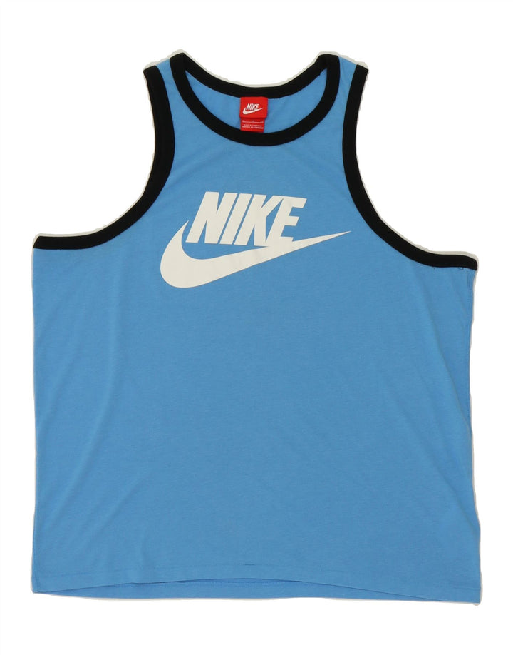 NIKE Womens Big & Tall Graphic Vest Top UK 18 XL Blue Polyester Vintage Nike and Second-Hand Nike from Messina Hembry 