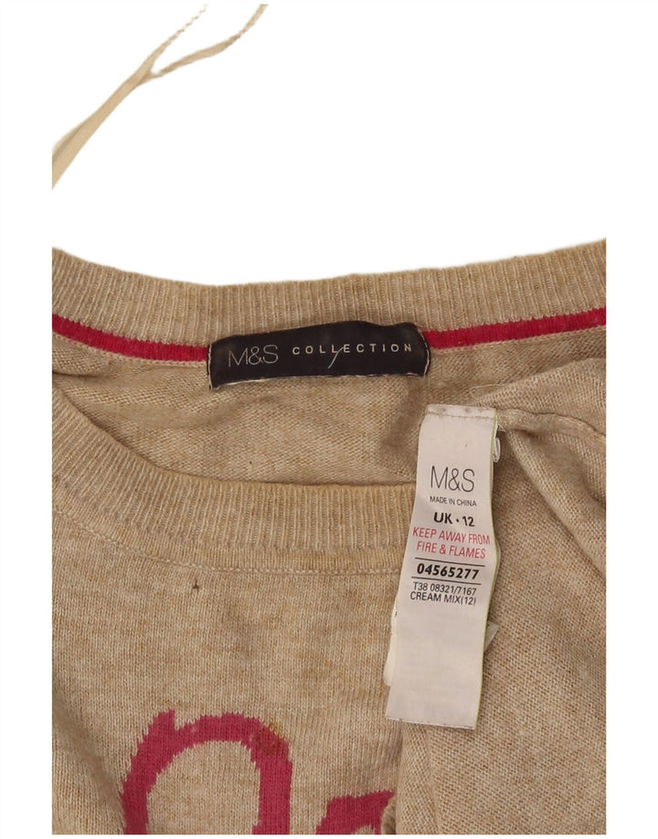 Женский джемпер с вырезом «лодочка» Marks & Spencer, Великобритания 12, средний бежевый