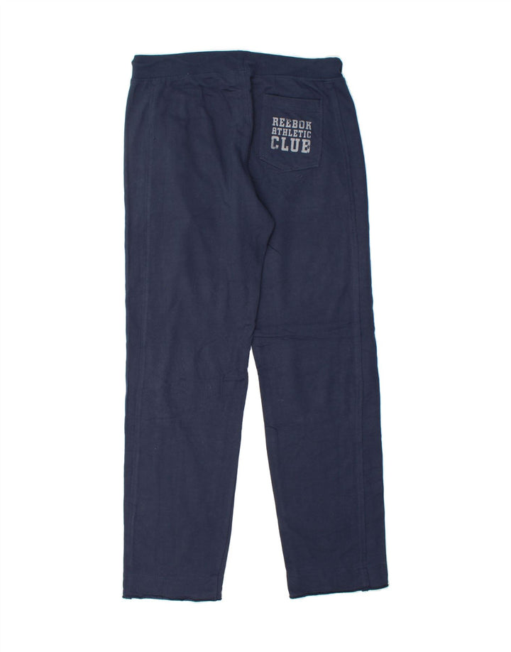 REEBOK Mens Graphic Tracksuit Trousers Large  Navy Blue Cotton Vintage Reebok and Second-Hand Reebok from Messina Hembry 