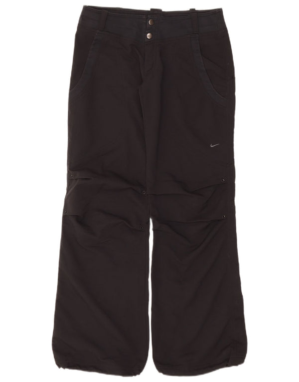 NIKE Womens Wide Leg Casual Trousers UK 6 XS W25 L31 Black Polyester
