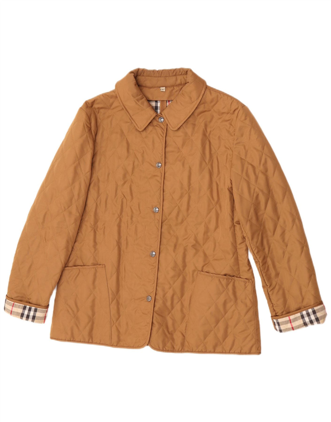 Женская стеганая куртка Burberry UK 16, большой размер, бежевый хлопок