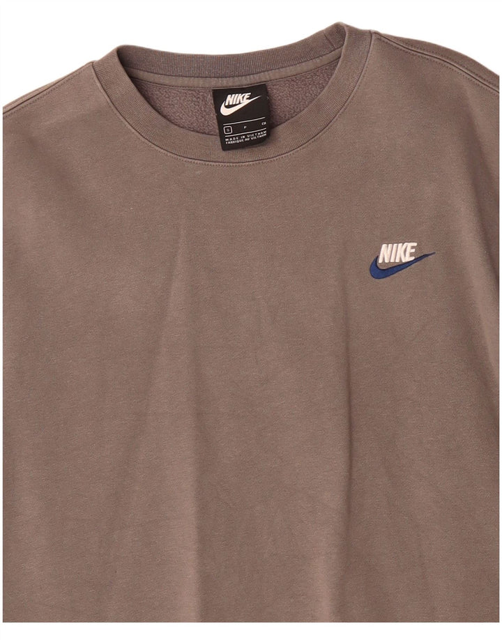 Мужской свитер Nike, маленький серый хлопковый джемпер