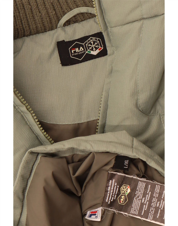 Мужская стеганая куртка Fila UK 40, большой зеленый полиэстер