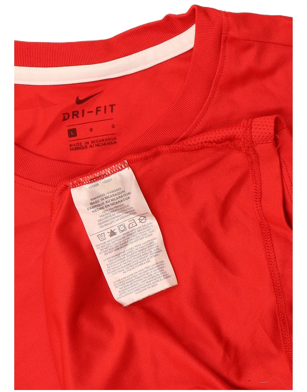 Женская футболка NIKE Dri Fit Top UK 16, большой красный полиэстер