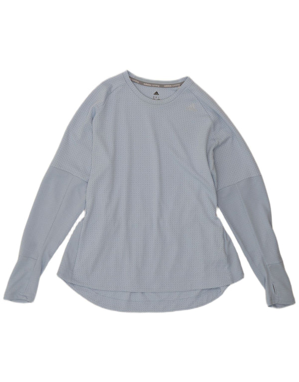 Женский топ Adidas с длинным рукавом UK 16/18, большой синий полиэстер