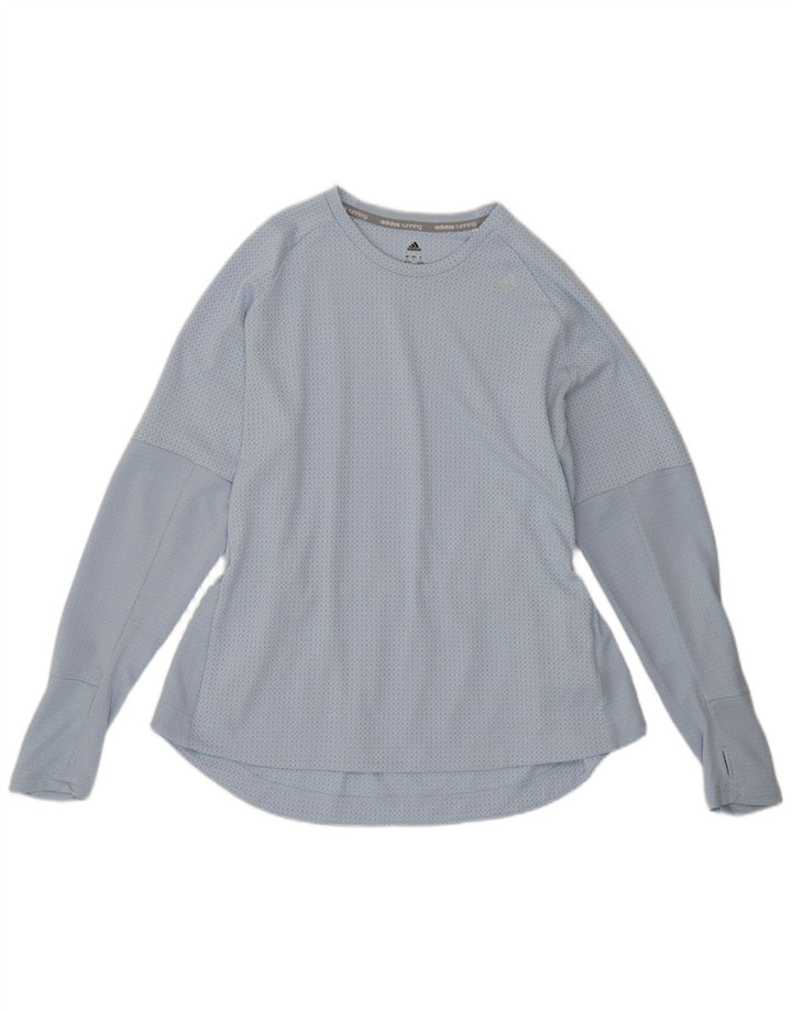 Женский топ Adidas с длинным рукавом UK 16/18, большой синий полиэстер