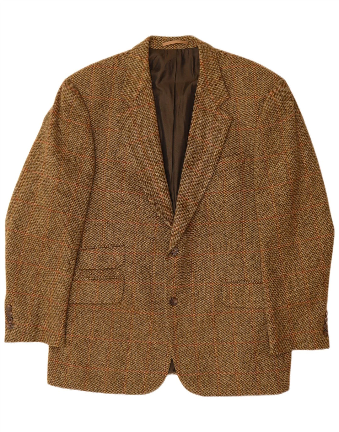 Мужской пиджак с 2 пуговицами HUGO BOSS EU 56 3XL, коричневый в клетку, новая шерсть