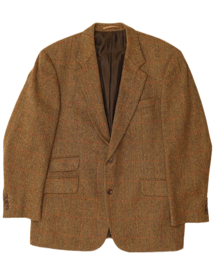 Мужской пиджак с 2 пуговицами HUGO BOSS EU 56 3XL, коричневый в клетку, новая шерсть