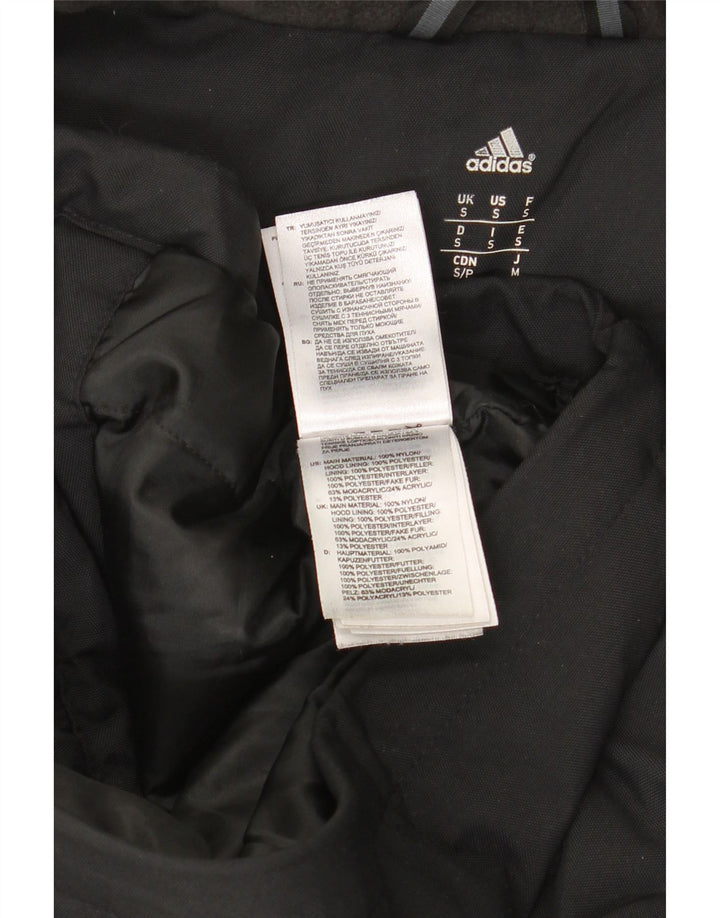 Мужская парка Adidas с капюшоном UK 36, маленькая, черный нейлон