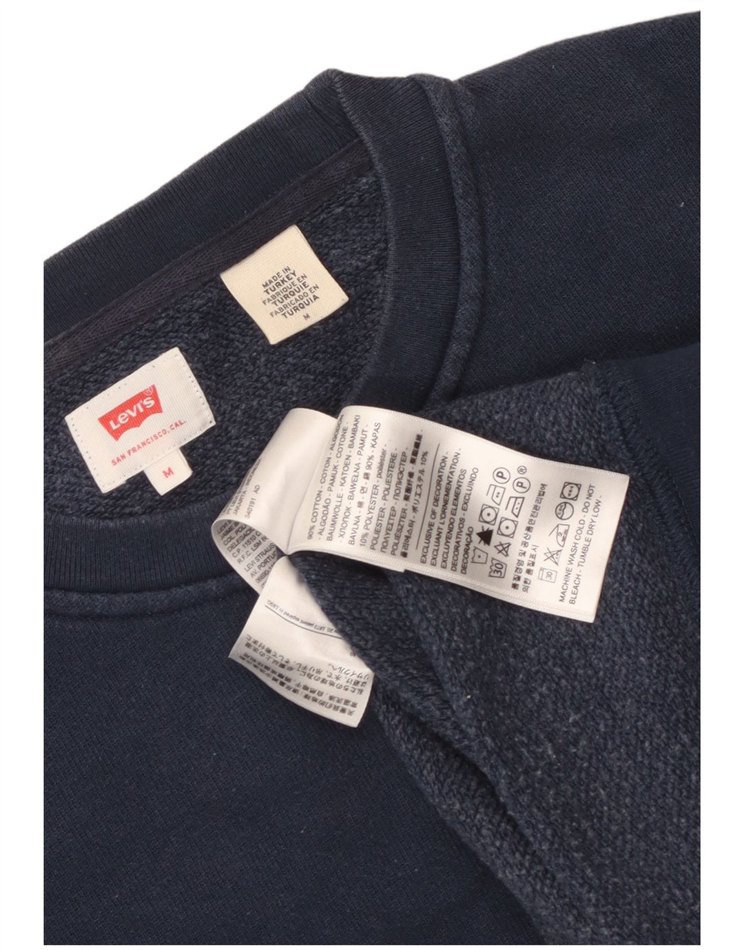 Мужской свитшот с рисунком Levi's, средний темно-синий хлопковый джемпер