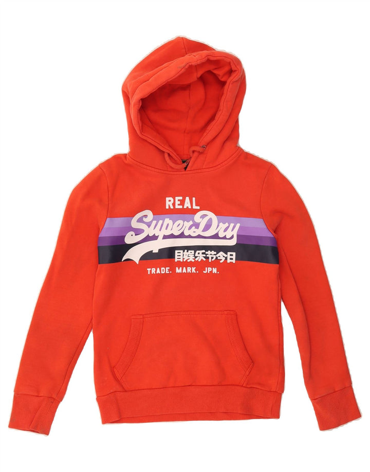SUPERDRY Womens Graphic Sweatshirt Jumper UK 12 Medium Red Cotton Vintage Superdry and Second-Hand Superdry from Messina Hembry 